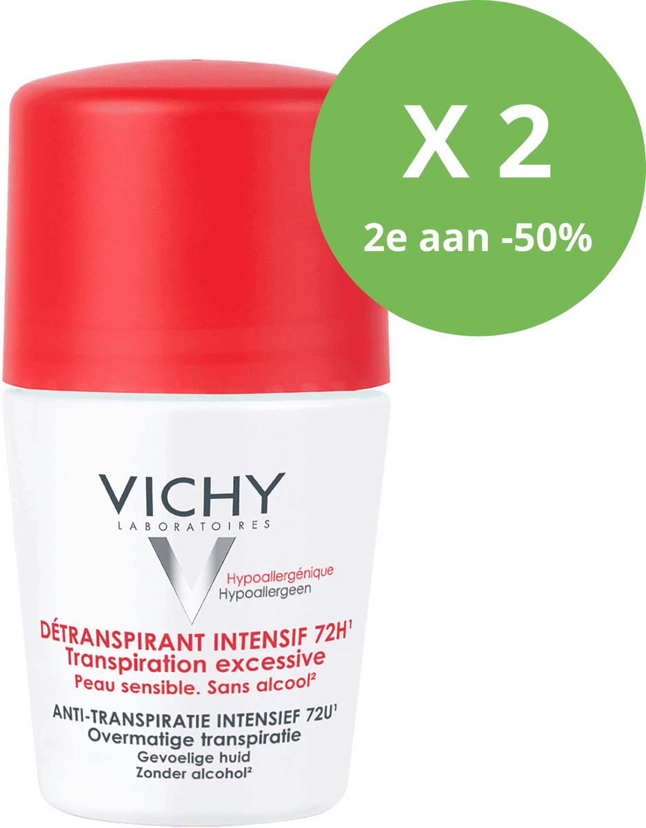 Vichy Intense Antitranspiratie 72U Roller duo - 2 x 50 ml - PROMO