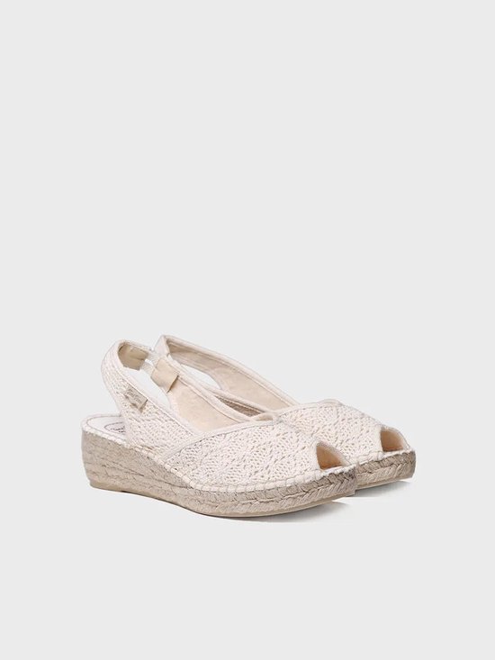 Espadrilles met open neus en sleehak van jute | WHITE-AD