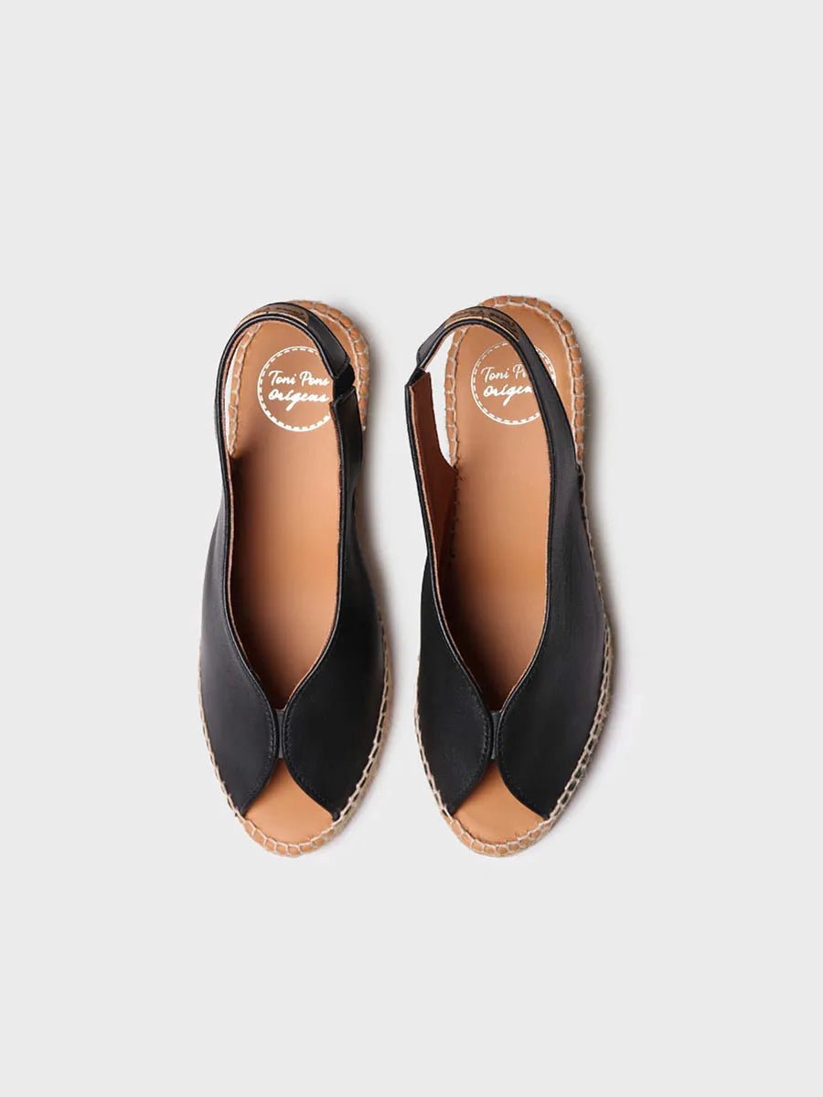 Espadrille met peeptoe-sleehak | LAILA-P