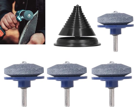 Slijper voor grasmaaier - Slijper voor tuingereedschap - 4 stuks - met balancer - Wetsteen - Slijtvaste slijper - voor elektrische boormachine, heggenschaar, grasmaaier van Merkloos	 — afbeelding 5