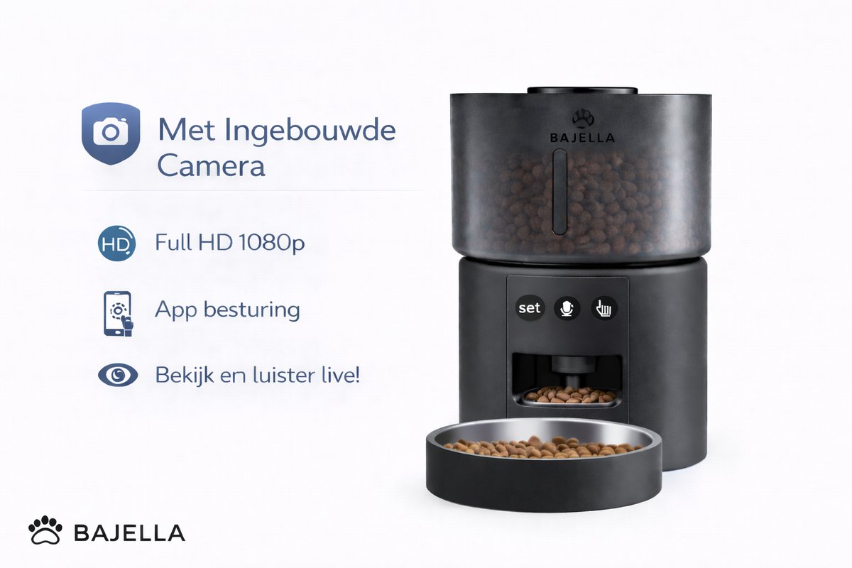 Bajella Automatische Voerbak voor Katten met App en Camera - afbeelding 3