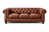 Chesterfield Bank - 3 Zits - Kaneel Bruin - Leer - Sofa
