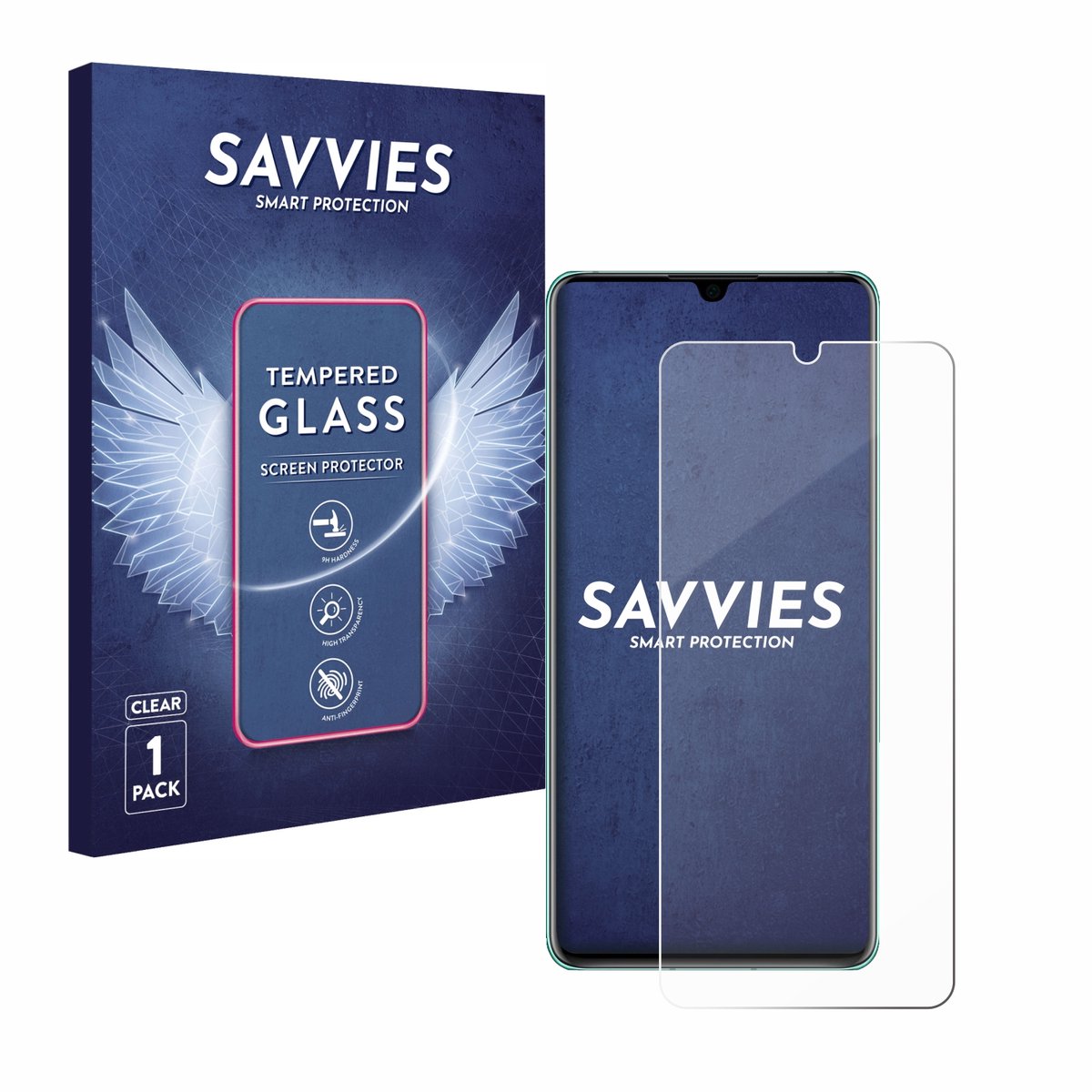 Savvies - Glas Screenprotector voor Huawei P30 - Gehard Beschermglas 9H