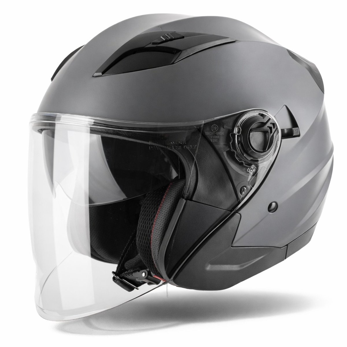 VINZ Calobra Scooterhelm / Motorhelm met Zonnevizier - Jethelm - ECE 22.06 goedgekeurd - Mat Titanium Grijs - XL