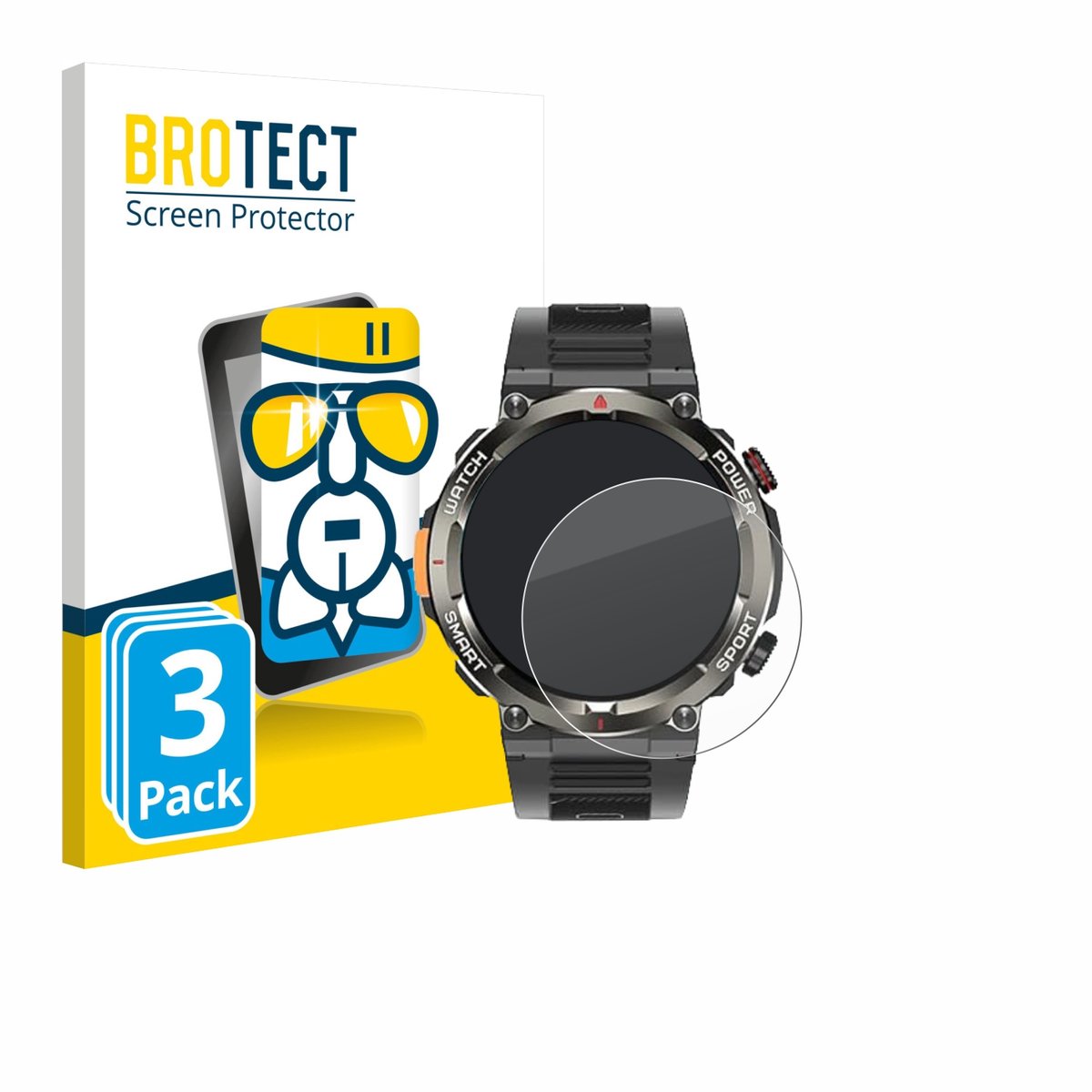 Screenprotector 3 Stuks voor Iowodo W50 Pro 1.45" Beschermglas transparant