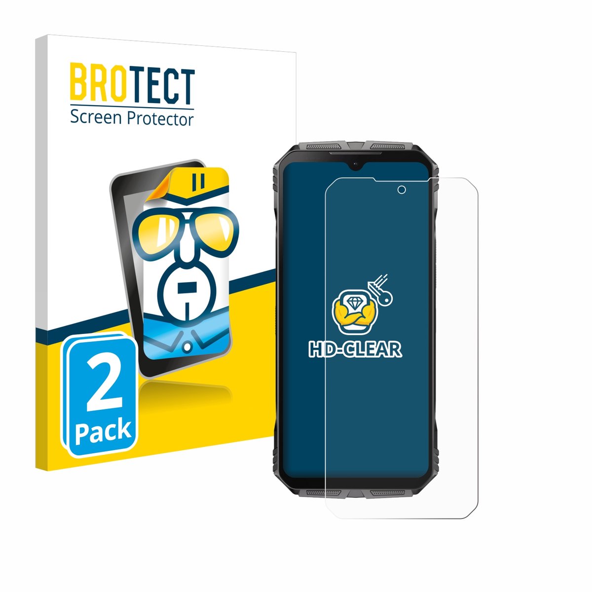 BROTECT - Screenprotector voor Doogee S Cyber - Folie Beschermfolie transparant 2 Stuks