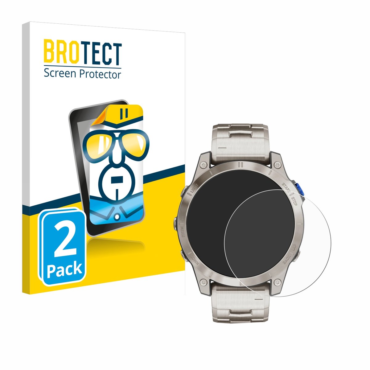 BROTECT - Screenprotector voor Garmin D2 Mach 1 - Folie Beschermfolie transparant 2 Stuks