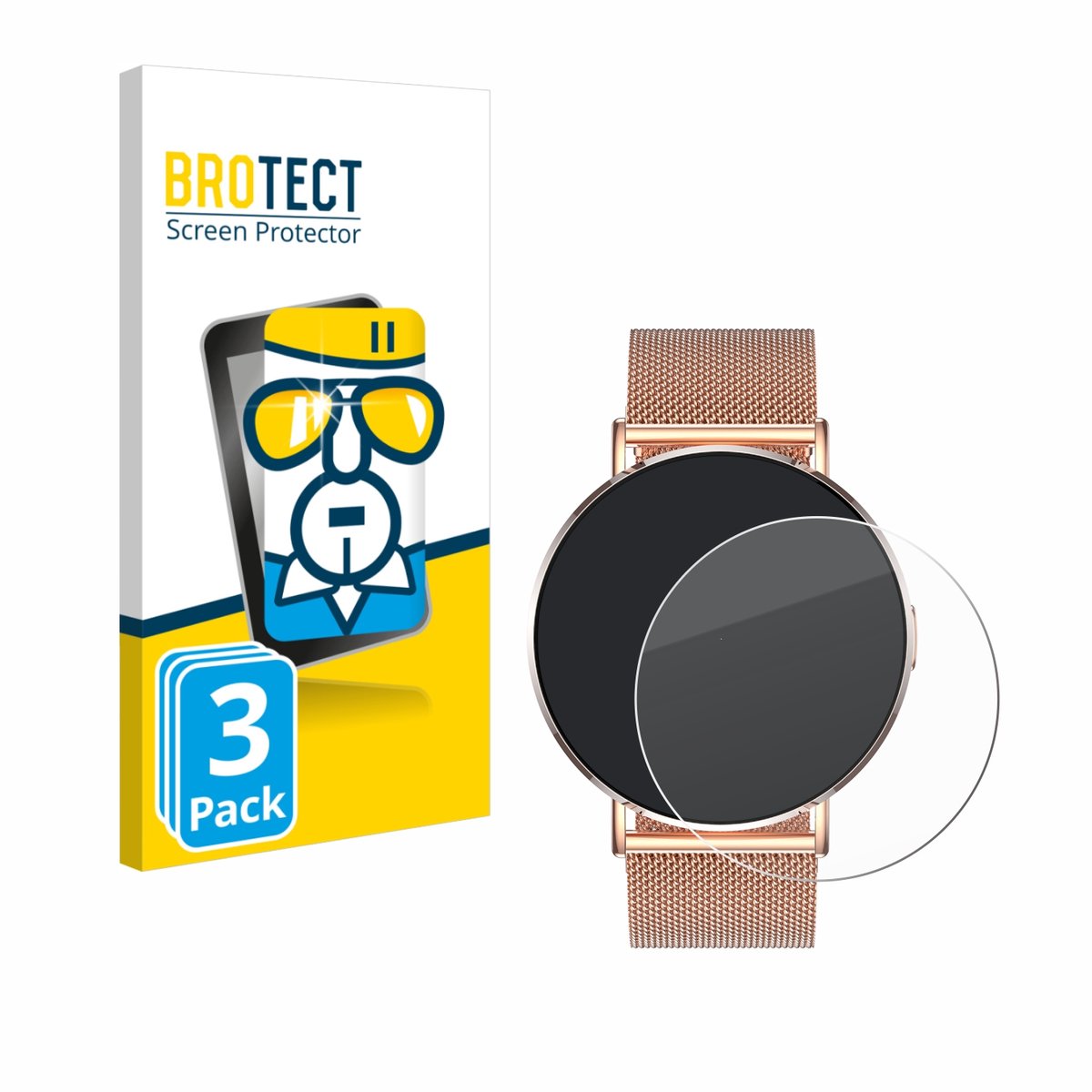 BROTECT - Glas Screenprotector voor Levowatch Eve 1.3" - Gehard Beschermglas 9H 3 Stuks