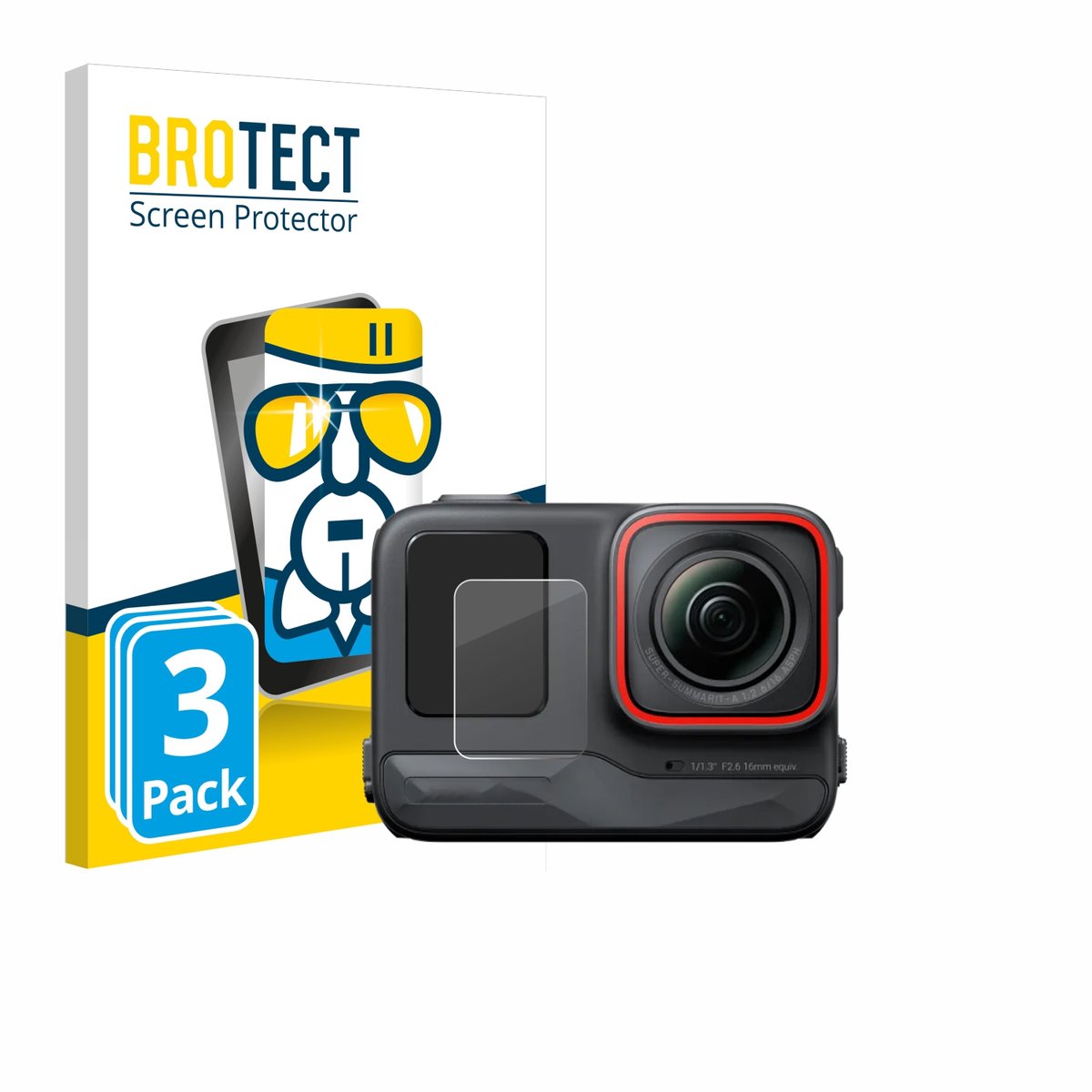 Screenprotector 3 Stuks voor Insta360 Ace Pro (Display voor) Beschermglas transparant