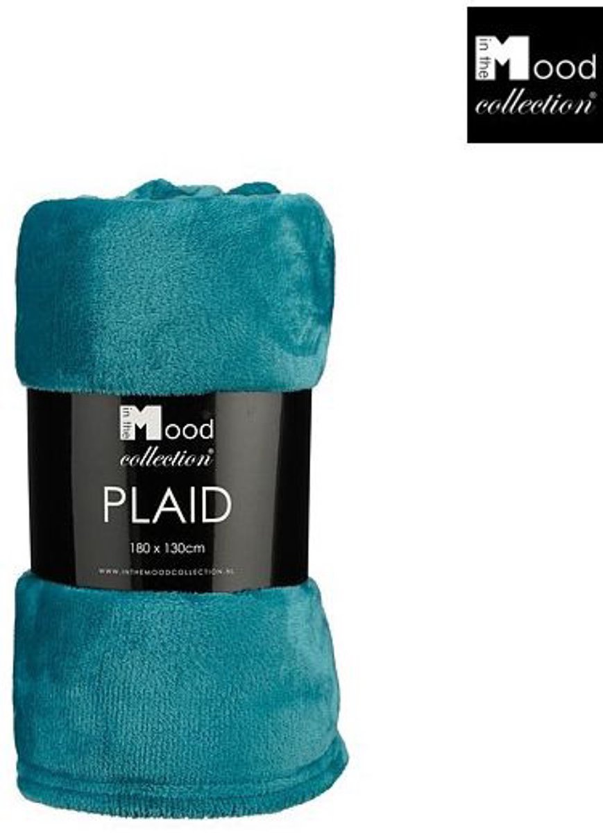 Mica Decorations Mica Decoration Famke Fleece Plaid – L180 x B130 cm – Petrol