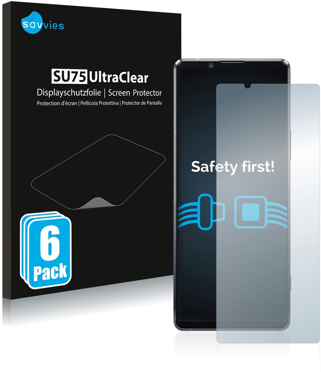 Savvies - Screenprotector voor Sony Xperia 1 II - Folie Beschermfolie transparant 6 Stuks