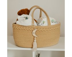Muuzey Luiermandje - Crème - Luiermand - Luiertas en Commodemandje - Babykameraccessoires - Opbergmand kinderkamer - Kraamcadeau - Babyshower