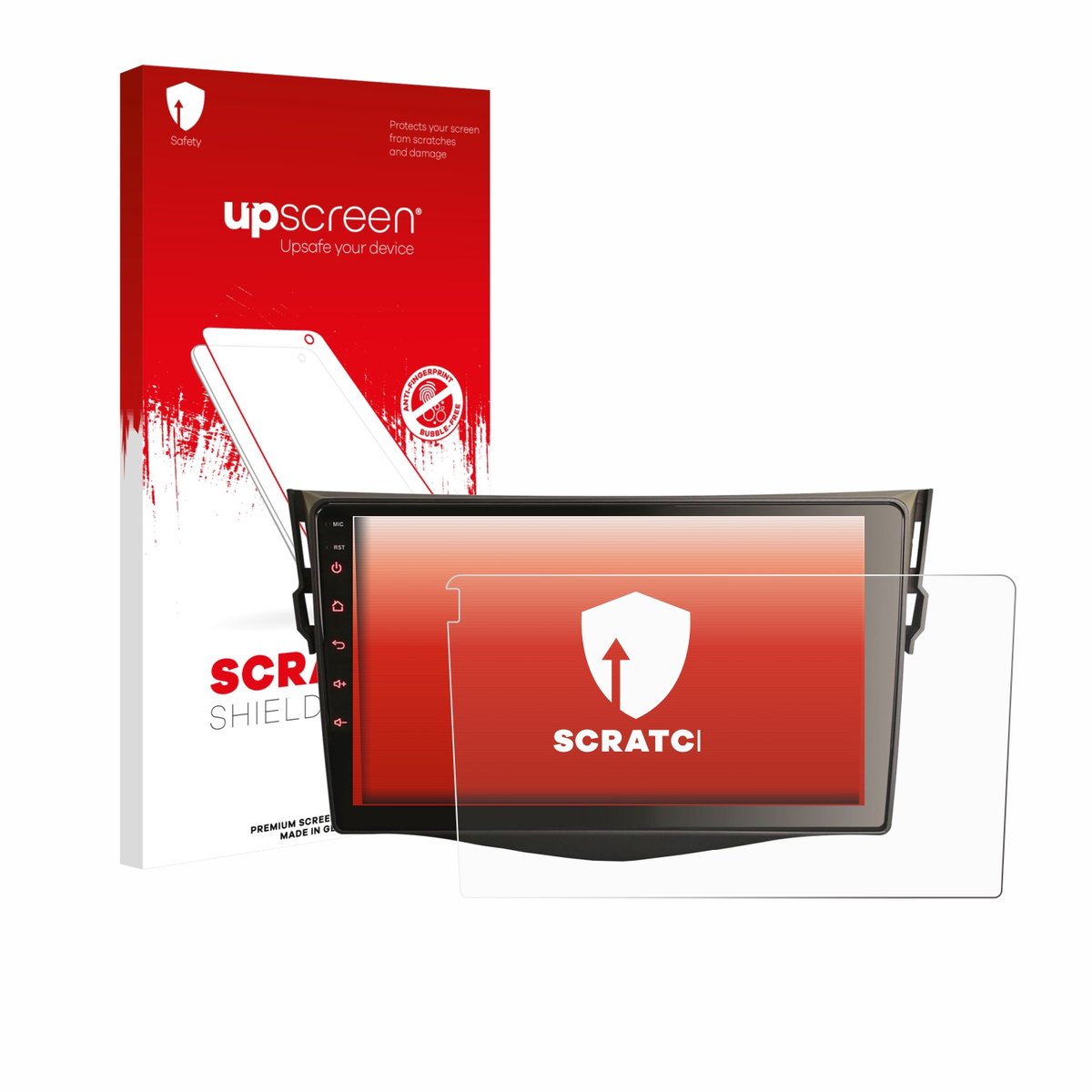 upscreen - Screenprotector voor Erisin ES893AR 9" - Folie Beschermfolie transparant