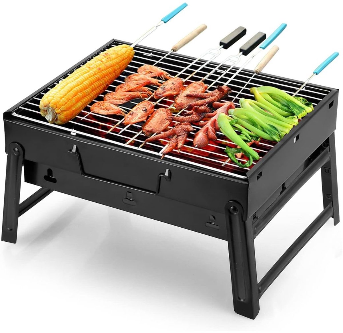 DnA® Tafel Bbq Houtskool - Weber Bbq -Boretti Bbq - Houtskool - Zwart - 27cm x 35cm x 24cm