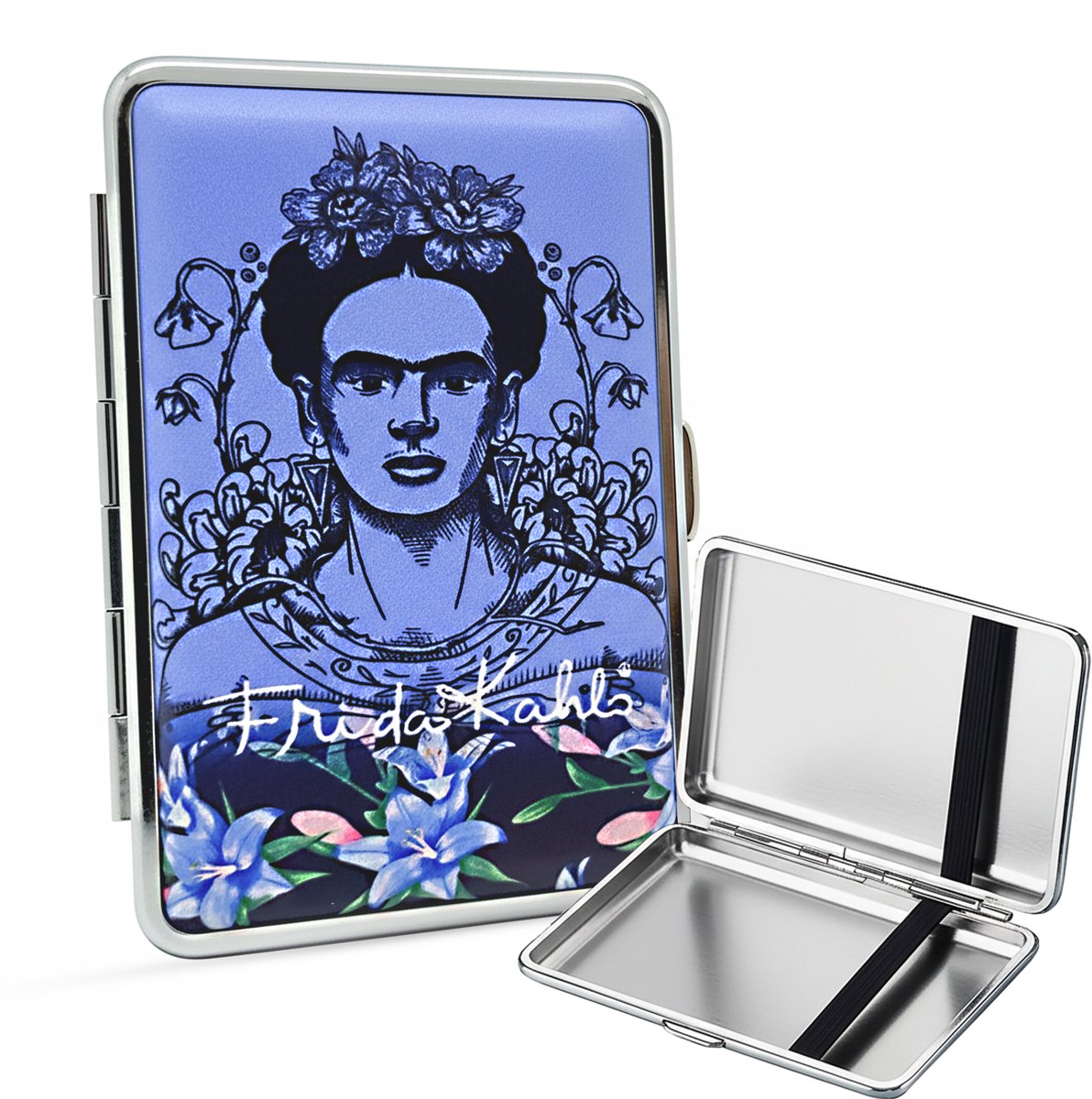 Sigarettendoosje Frida Kahlo - Farida Blauw - Metaal - 12 Sigaretten