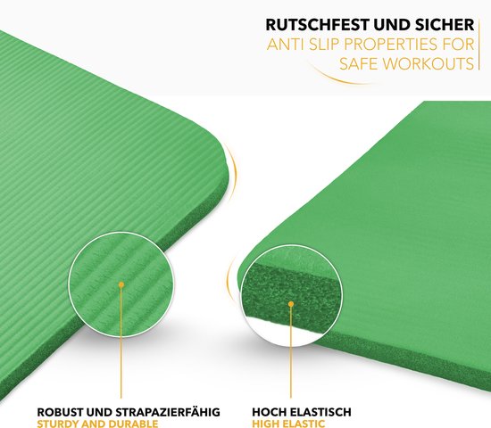 Yoga mat groen 1 cm dik van Tunturi — afbeelding 5