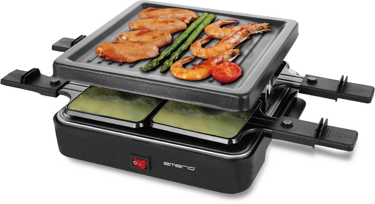 Emerio RG-120656 - Gourmetset - voor 4 personen - Anti-aanbak laag - Grillplaten