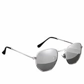 Kingseven Reflect - 2020 trend zonnebril met UV400 en polarisatie filter| Pilotenbril - Zilver Grijs