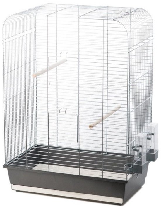 Vogelkooi Nina grijs/chroom