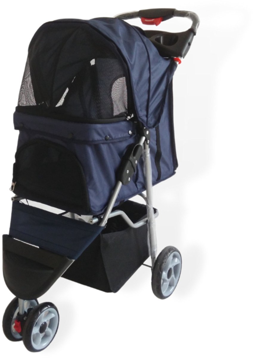 Bol.com Topmast Modern - Hondenbuggy - Donkerblauw - Inklapbare - 3 Wielen - Comfort Buggy aanbieding