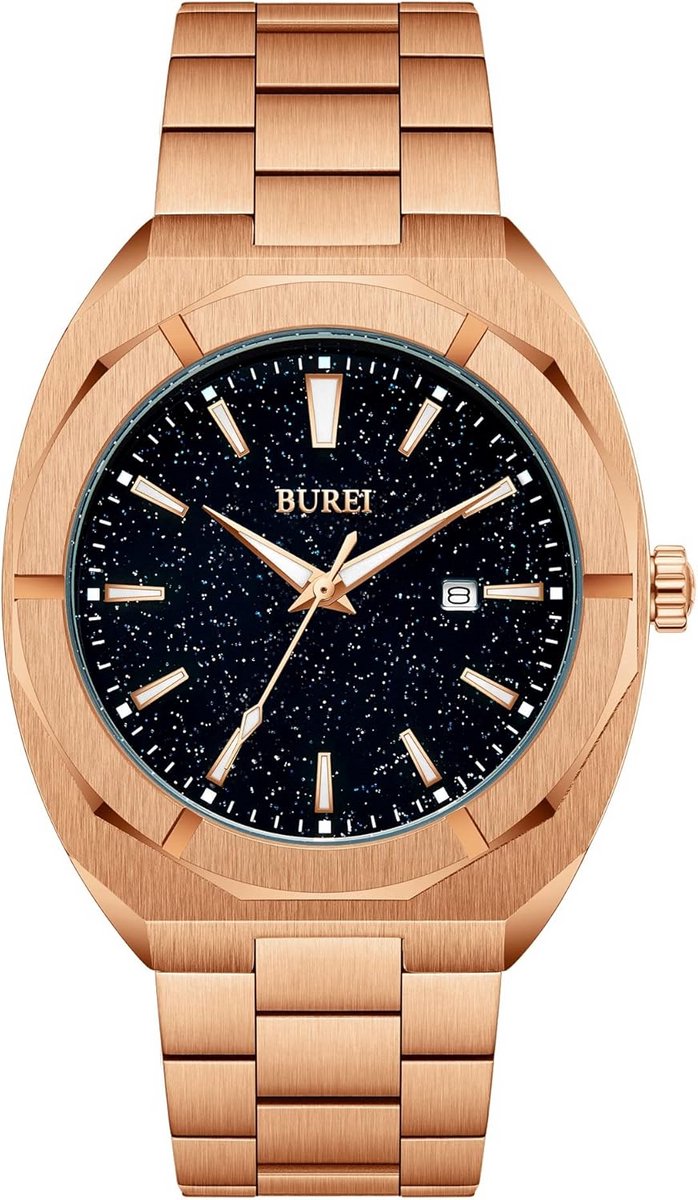 Herenhorloge Analoog met Datumweergave en Roestvrijstalen Band