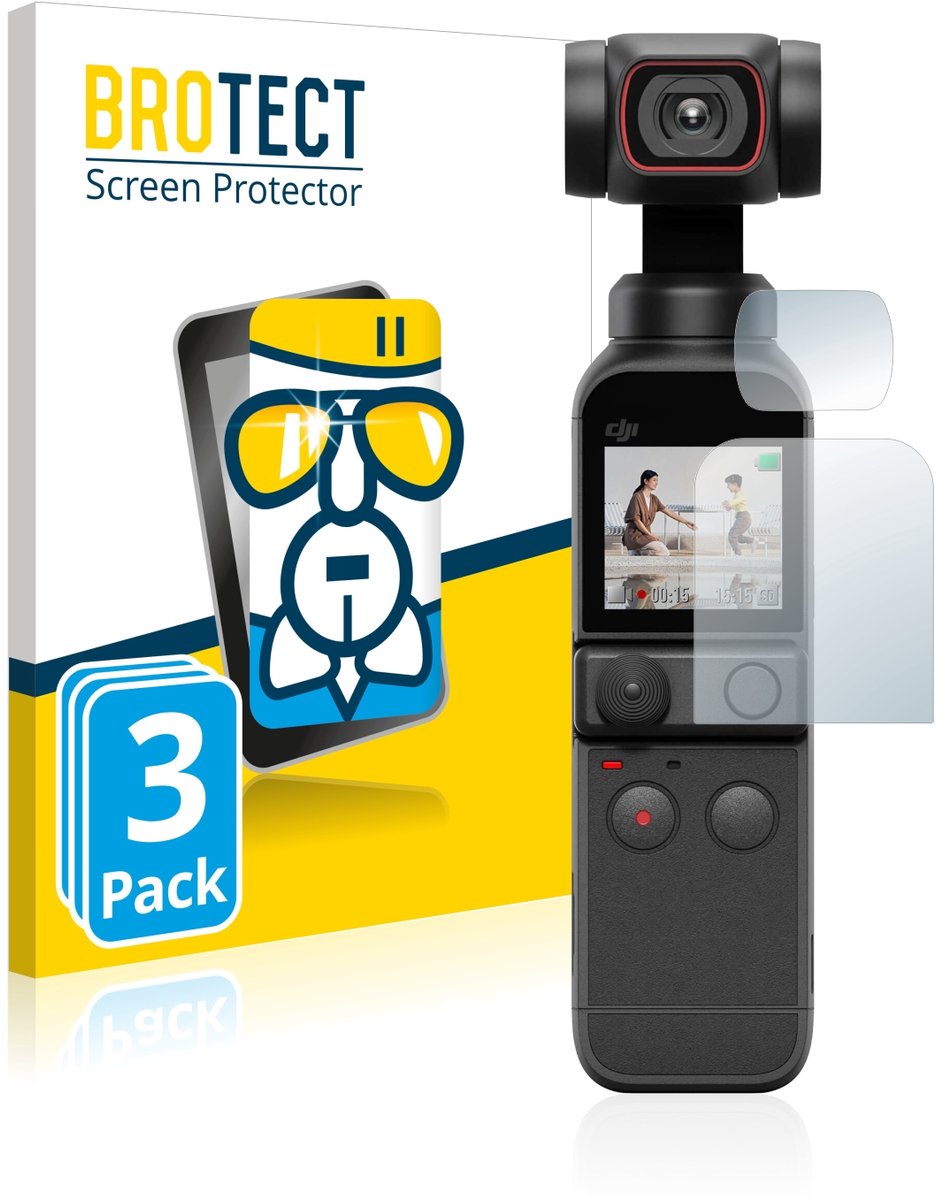 Screenprotector 3 Stuks voor DJI Osmo Pocket 2 (Display + Lens) Beschermglas transparant