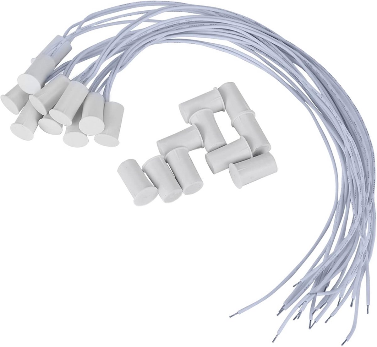 Set van 10 Opbouw Magnetische Contacten voor Bedrade Deur- en Raamcontacten voor Alarmsystemen
