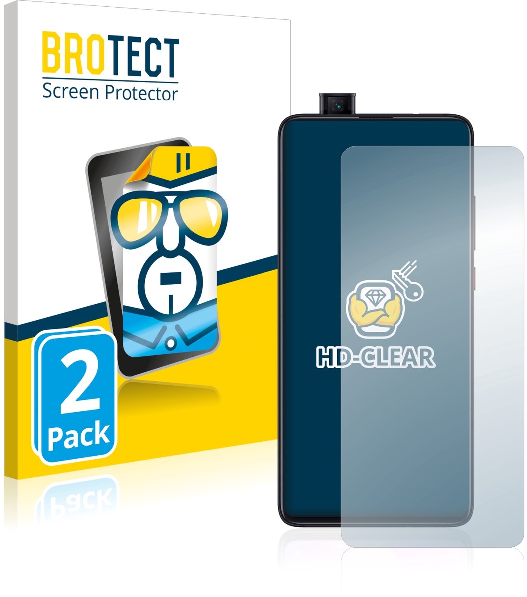 BROTECT - Screenprotector voor Xiaomi Mi 9T Pro - Folie Beschermfolie transparant 2 Stuks