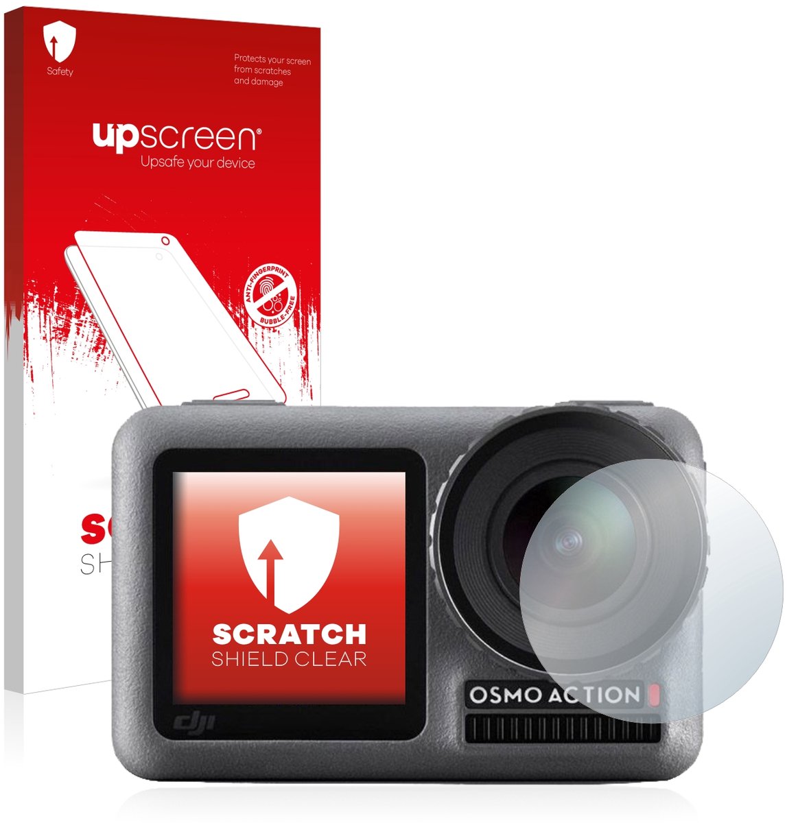 upscreen - Screenprotector voor DJI Osmo Action (Lens) - Folie Beschermfolie transparant