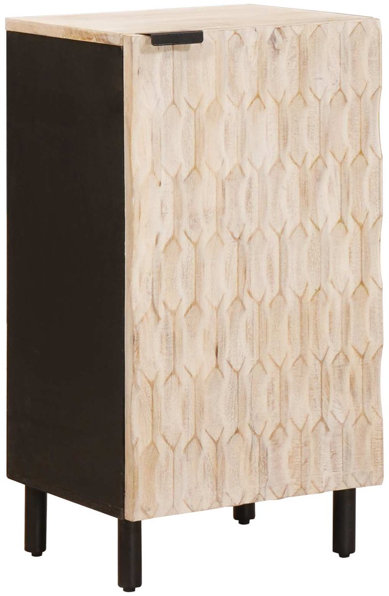 vidaXL - Dressoir - Witte - Was - Afwerking - 40 - x - 33 - x - 75 - cm - Massief - Mango - Hout