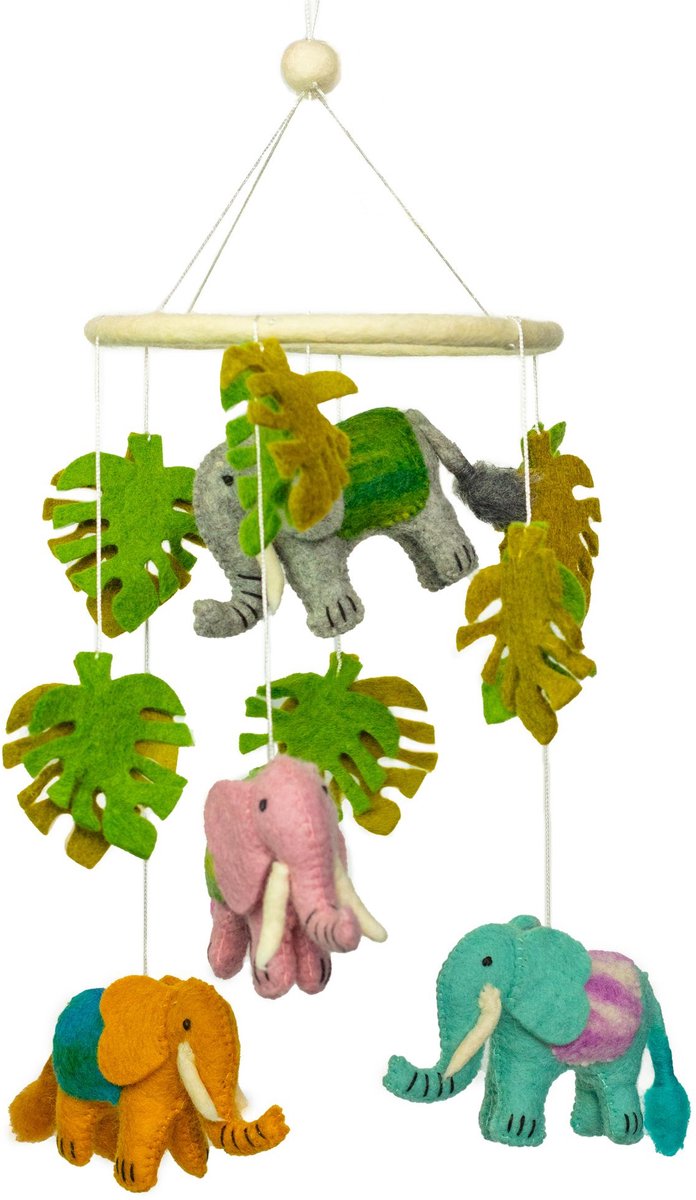 Handgemaakte Vilten Mobile - Olifant
