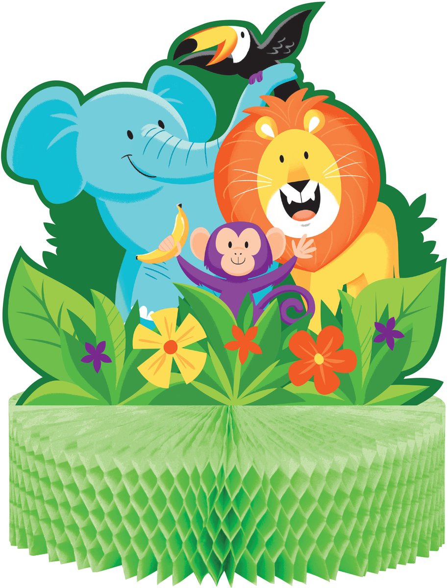 CREATIVE PARTY - Honingraat papieren tafeldecoratie jungle safari 28 x 23 cm voor verjaardag