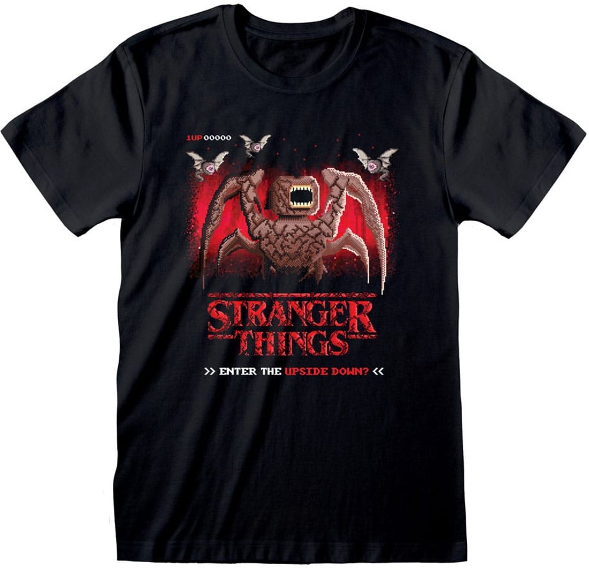 Heroes Inc Stranger Things T-Shirt 8 Bit Upside Down Size S T-shirts