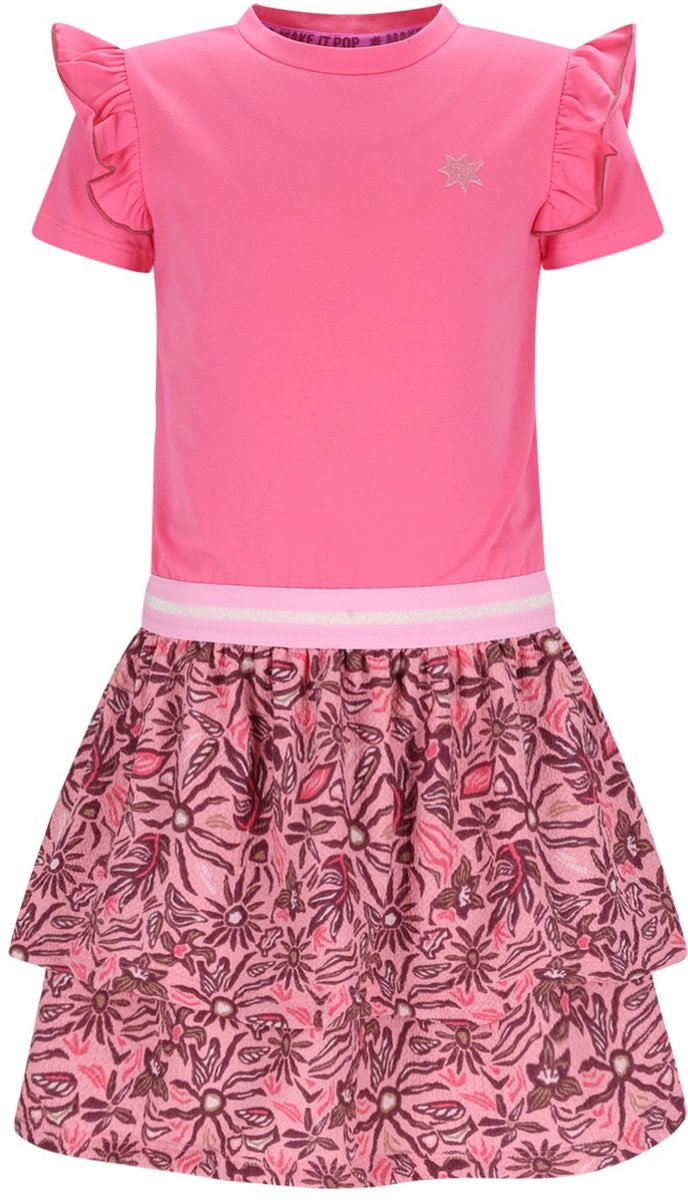 B.Nosy Y602-5814 meisjes jurk roze - Maat 134/140