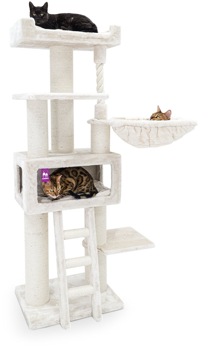 Petrebels Parklane 175 Krabpaal XXL - Creme - Extra Dikke Stammen - 58 x 45 x 175 cm