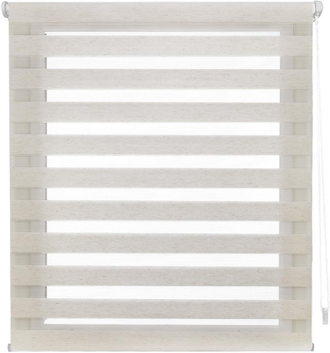 Dubbellaags Rolgordijn Ecru Zonder Boren Dag en Nacht 62x180 cm