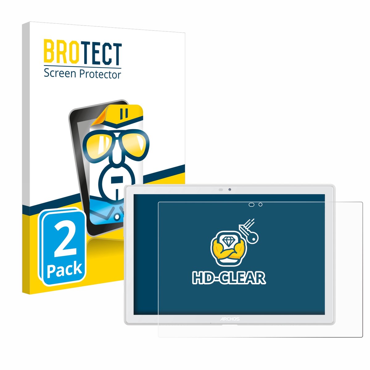 BROTECT - Screenprotector voor Archos T101 4G - Folie Beschermfolie transparant 2 Stuks