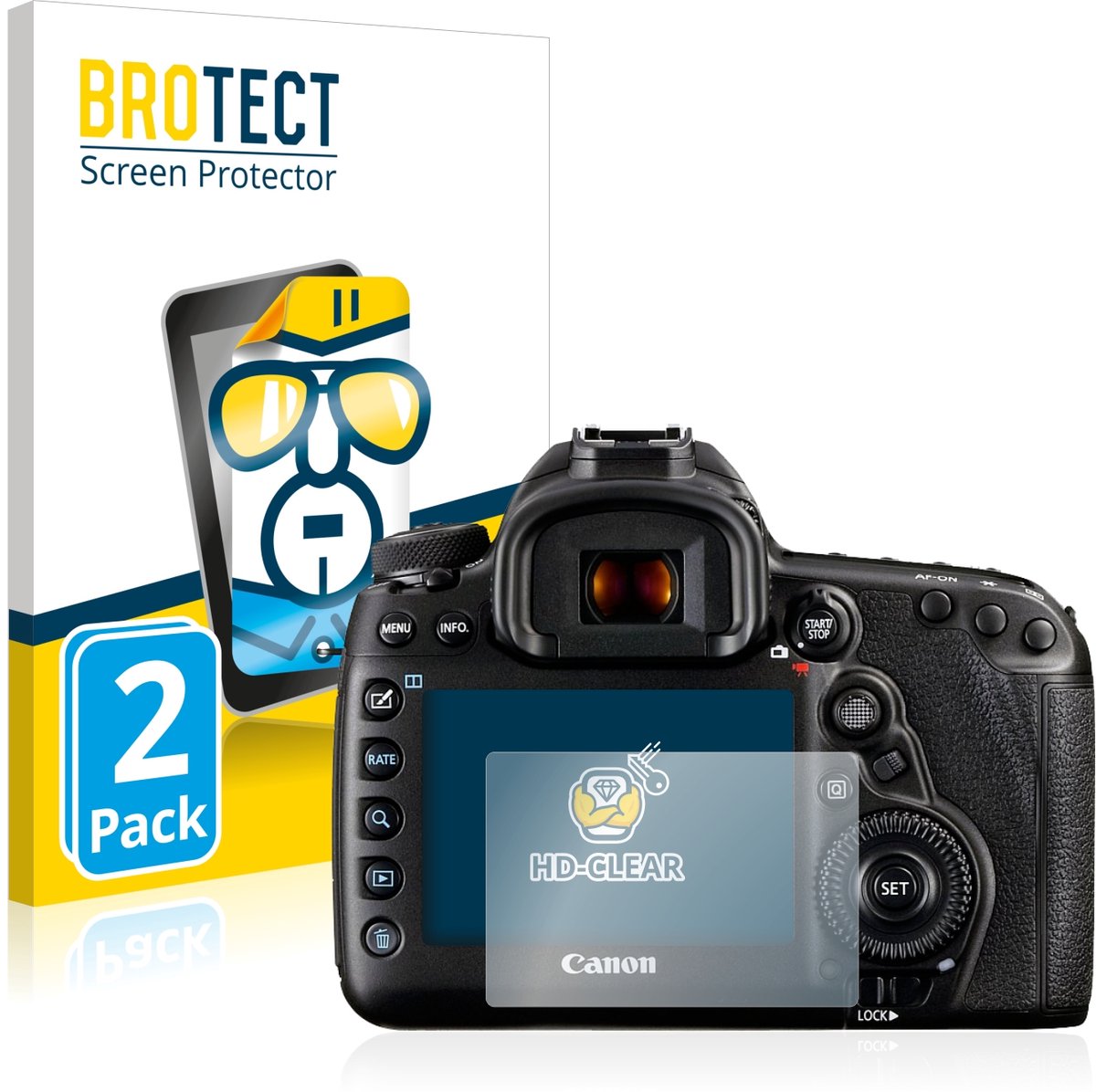 BROTECT - Screenprotector voor Canon EOS 5D Mark IV - Folie Beschermfolie transparant (2 Stuks)