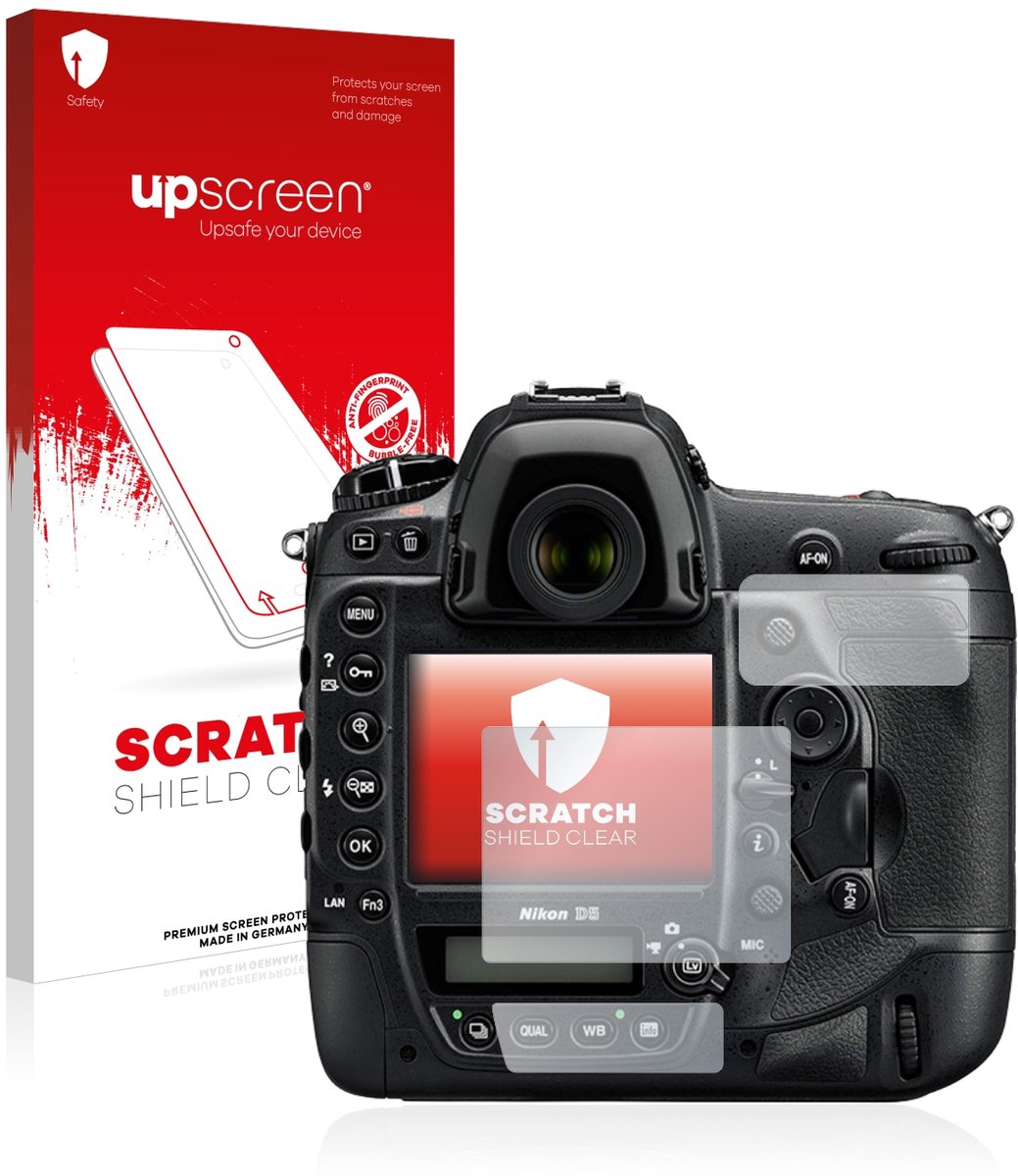 upscreen - Screenprotector voor Nikon D5 - Folie Beschermfolie transparant