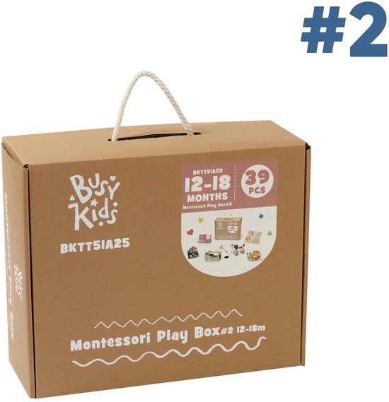 Busy Kids Europe Montessori speelgoedbox - 12 tot 18 maanden - 39-delig — afbeelding 4