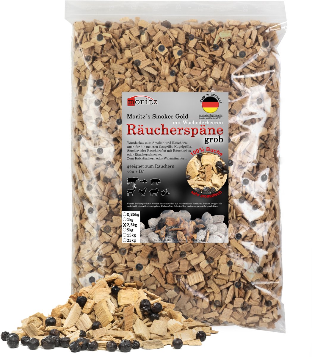 Rookspaanders beuk met jeneverbes grof 6–12 mm 2,5 kg