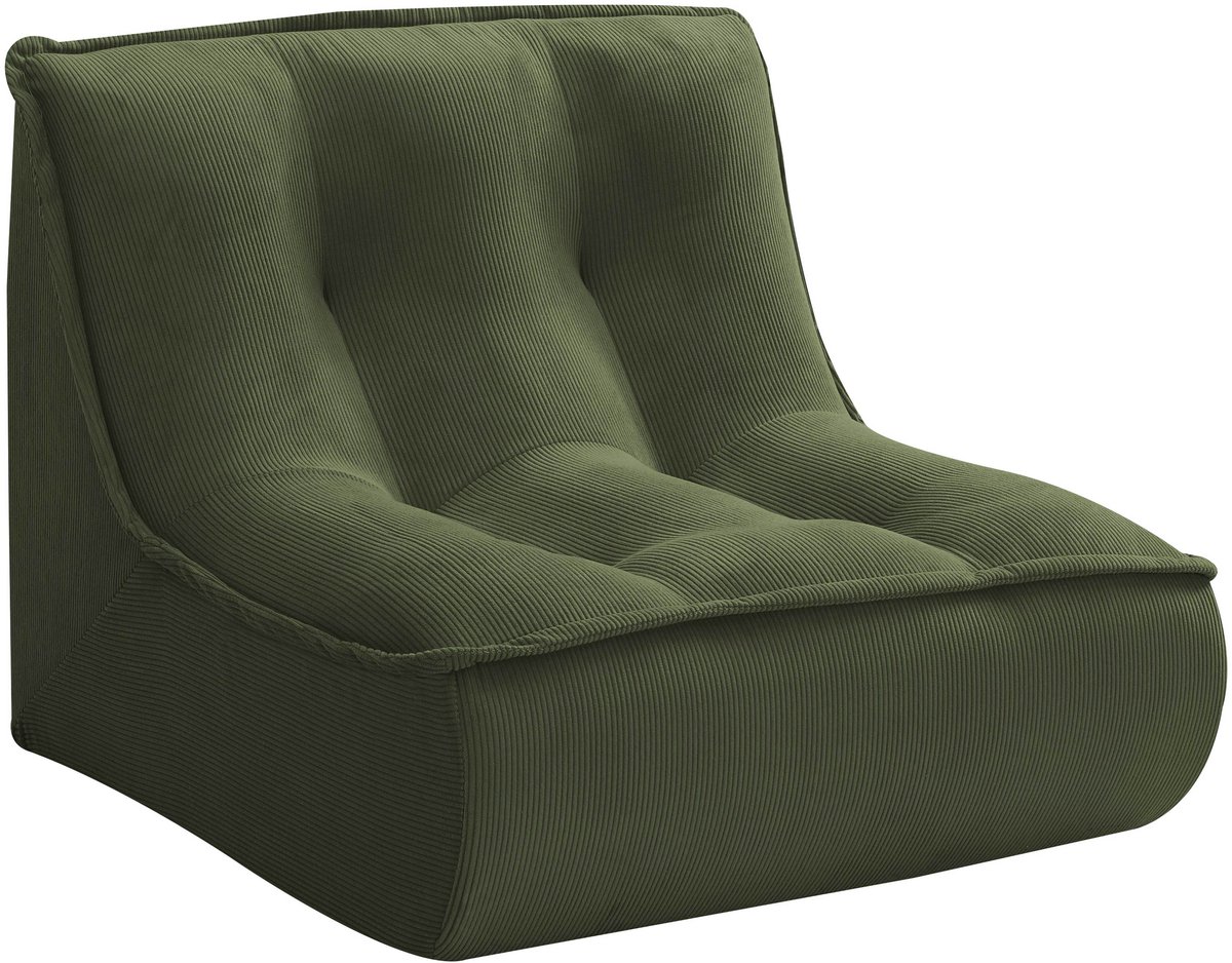 Oviala - Fauteuil voor modulaire bank in fluweel 90 x 80 x 70 cm groen - Lizy