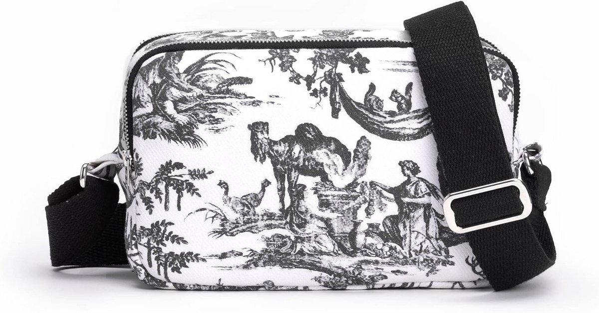 Dames Crossbodytas Canvas met Verstelbare Katoenen Riem