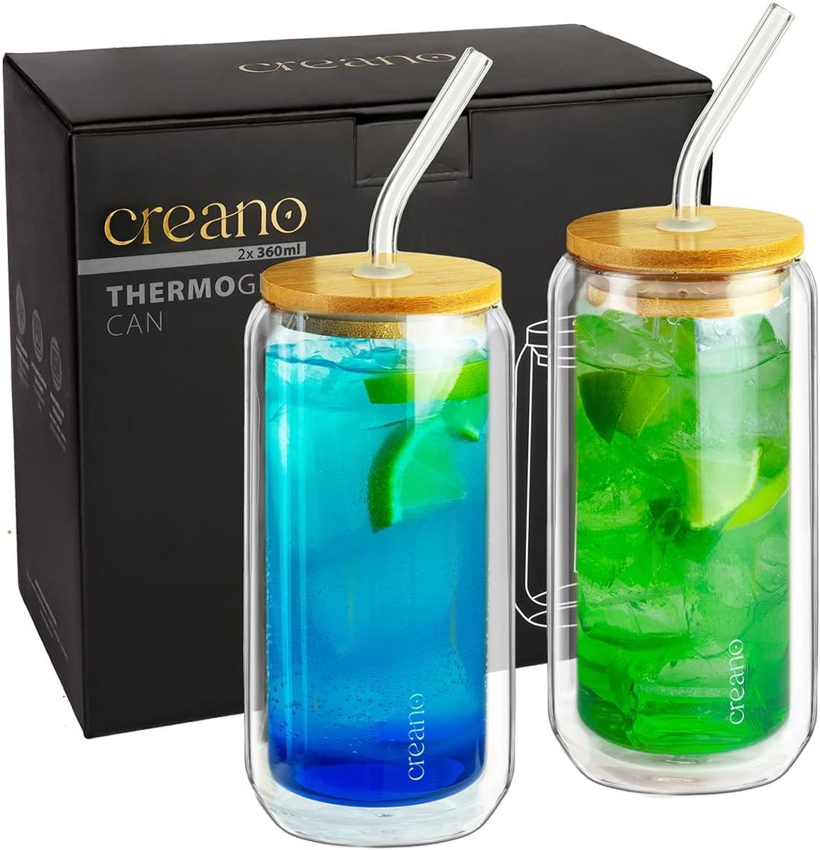 Dubbewandige Drinkglazen 360 ml - Set van 2