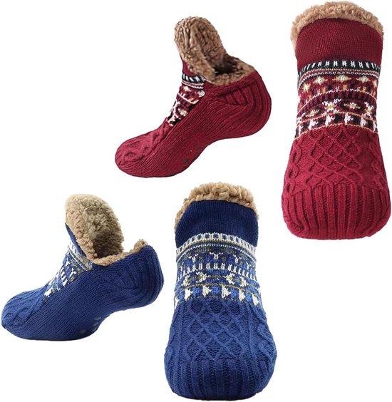 Antislipsokken Dames - Thermisch Warme Wintersokken met Antislipzool voor Thuis
