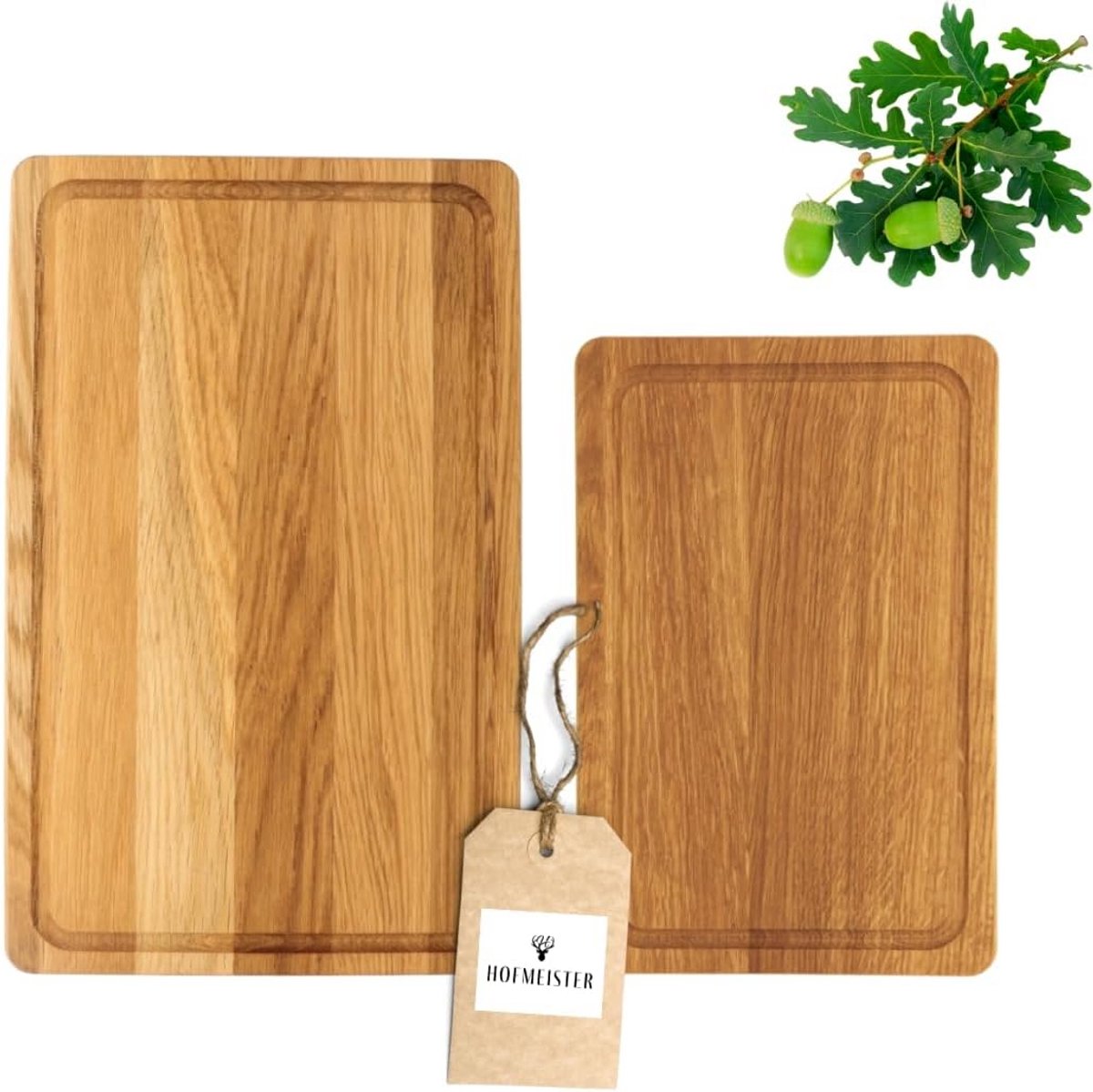 Set van 2 Houten Snijplanken - Rechthoekig Eikenhout