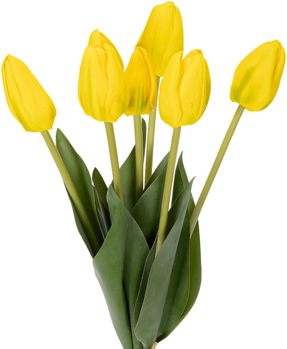 Viana Kunstmatige tulpen voor een realistische lentedecoratie in de woonkame Geel