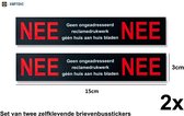 Nee Nee Brievenbus stickers - set van 2 - Nee Nee stickers - UV en waterproof