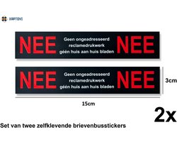 Nee Nee Brievenbus stickers - set van 2 - Nee Nee stickers - UV en waterproof