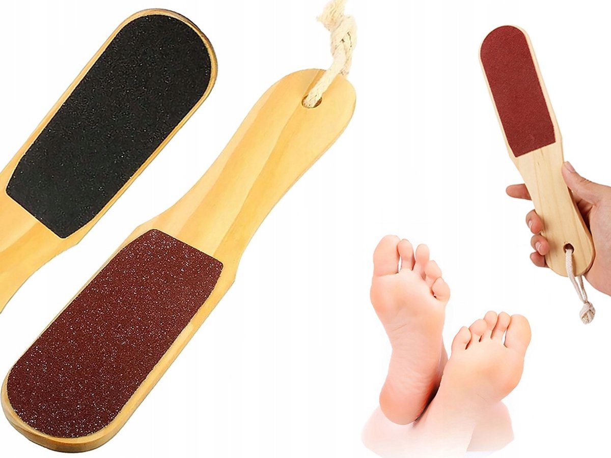 Dubbelzijdige Houten Eeltrasp - Eeltverwijderaar - Eeltvijl - pedicure - Voetverzorging